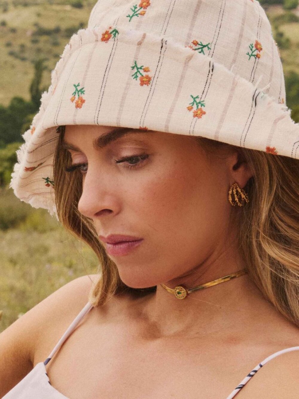 NEW Zara Striped Floral Bucket Hat
